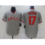 Men's Los Angeles Angels #17 Shohei Ohtani Grey Stitched MLB Cool Base Nike Jersey