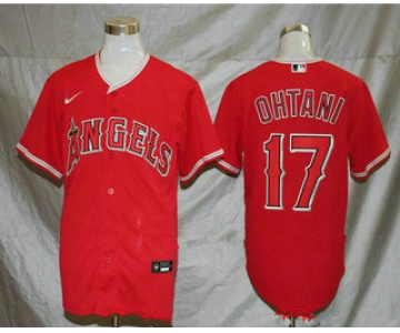 Men's Los Angeles Angels #17 Shohei Ohtani Red Stitched MLB Cool Base Nike Jersey