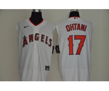 Men's Los Angeles Angels #17 Shohei Ohtani White 2020 Cool and Refreshing Sleeveless Fan Stitched MLB Nike Jersey