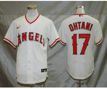 Men's Los Angeles Angels #17 Shohei Ohtani White Stitched MLB Cool Base Nike Jersey