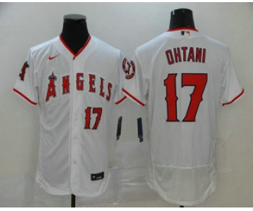 Men's Los Angeles Angels #17 Shohei Ohtani White Stitched MLB Flex Base Nike Jersey