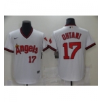 Men's Nike Los Angeles Angels #17 Shohei Ohtani White Throwback Baseball Jersey