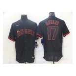 Men's Nike Los Angeles Angels of Anaheim #17 Shohei Ohtani Showtime Authentic Black Jersey