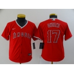 Youth Los Angeles Angels #17 Shohei Ohtani Red Stitched MLB Cool Base Nike Jersey