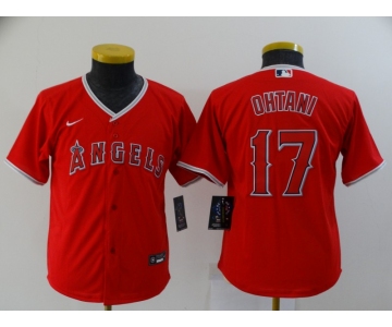 Youth Los Angeles Angels #17 Shohei Ohtani Red Stitched MLB Cool Base Nike Jersey