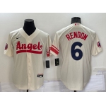 Men's Los Angeles Angels #6 Anthony Rendon Cream 2022 City Connect Cool Base Stitched Jersey