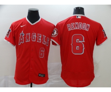 Men's Los Angeles Angels #6 Anthony Rendon Red Stitched MLB Flex Base Nike Jersey