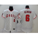 Men's Los Angeles Angels #6 Anthony Rendon White Stitched MLB Flex Base Nike Jersey