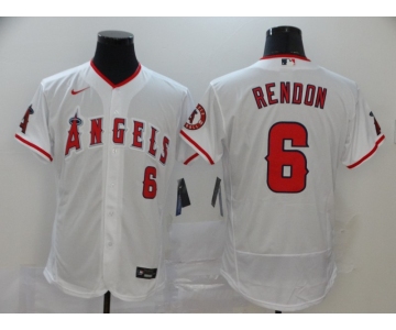 Men's Los Angeles Angels #6 Anthony Rendon White Stitched MLB Flex Base Nike Jersey