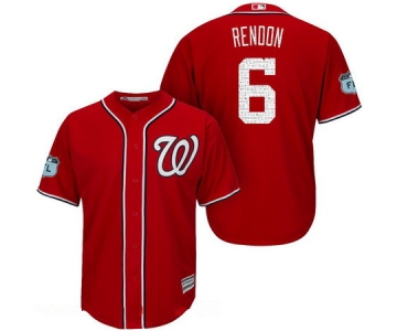 Men's Washington Nationals #6 Anthony Rendon Red 2017 Spring Training Stitched MLB Majestic Cool Base Jersey