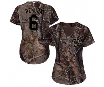 Nationals #6 Anthony Rendon Camo Realtree Collection Cool Base Women's Stitched Baseball Jersey