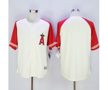 Angels of Anaheim Blank CreamRed Exclusive New Cool Base Stitched MLB Jersey