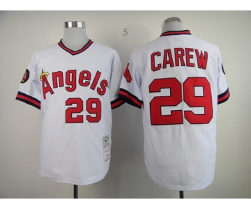 LA Angels of Anaheim #29 Rod Carew 1982 White Throwback Jersey