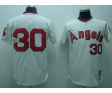 LA Angels of Anaheim #30 Nolan Ryan 1973 Cream Throwback Jersey