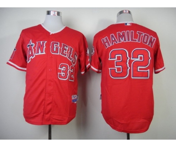 LA Angels of Anaheim #32 Josh Hamilton Red Jersey