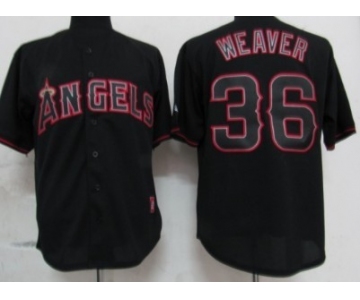 LA Angels of Anaheim #36 Jered Weaver Black Fashion Jersey