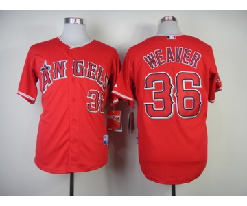 LA Angels of Anaheim #36 Jered Weaver Red Jersey