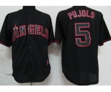 LA Angels of Anaheim #5 Albert Pujols Black Fashion Jersey