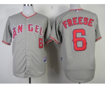 LA Angels of Anaheim #6 David Freese Gray Jersey
