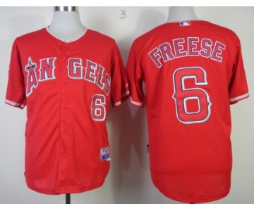 LA Angels of Anaheim #6 David Freese Red Jersey