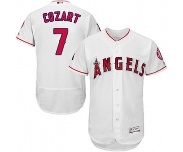 LA Angels of Anaheim #7 Zack Cozart White Flexbase Authentic Collection Stitched MLB Jersey