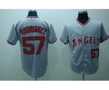 MLB Jerseys Los Angeles Angels #57 Francisco Rodriguez Grey softball jerseys