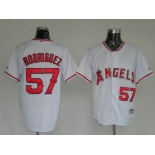MLB Jerseys Los Angeles Angels #57 Francisco Rodriguez White softball jerseys