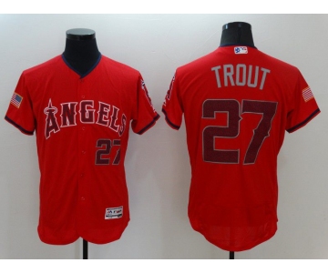 Men Los Angeles Angels 27 Trout Red Elite 2021 MLB Jersey