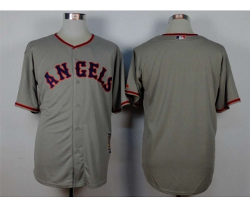 Men's LA Angels Of Anaheim Blank Grey 1965 Turn Back The Clock Jersey