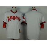 Men's LA Angels Of Anaheim Blank White 1980 Turn Back The Clock Jersey