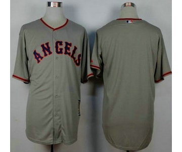 Men's LA Angels of Anaheim Blank Grey 1965 Turn Back The Clock Jersey