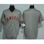 Men's LA Angels of Anaheim Blank Grey New Cool Base Jersey