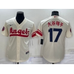 Men's Los Angeles Angels #17 大谷翔平 2022 Cream City Connect Cool Base Stitched Jersey