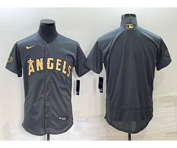 Men's Los Angeles Angels Blank Grey 2022 All Star Stitched Flex Base Nike Jersey