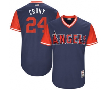 Men's Los Angeles Angels CJ Cron Crony Majestic Navy 2017 Players Weekend Authentic Jersey