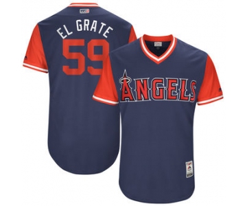 Men's Los Angeles Angels Juan Graterol El Grate Majestic Navy 2017 Players Weekend Authentic Jersey