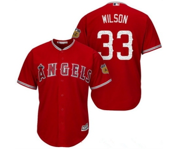 Men's Los Angeles Angels of Anaheim #33 C.J. Wilson Red 2017 Spring Training Stitched MLB Majestic Cool Base Jersey