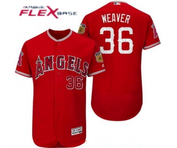 Men's Los Angeles Angels of Anaheim #36 Jered Weaver Red 2017 Spring Training Stitched MLB Majestic Flex Base Jersey