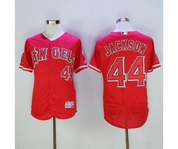 Men's Los Angeles Angels of Anaheim #44 Reggie Jackson Retired Red 2016 Flexbase Majestic Baseball Jersey