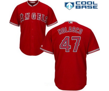Men's Los Angeles Angels of Anaheim #47 Ricky Nolasco Red Alternate Stitched MLB Majestic Cool Base Jersey