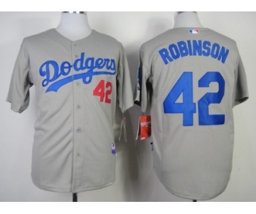 Los Angeles Dodgers #42 Jackie Robinson 2014 Gray Cool Base Jersey