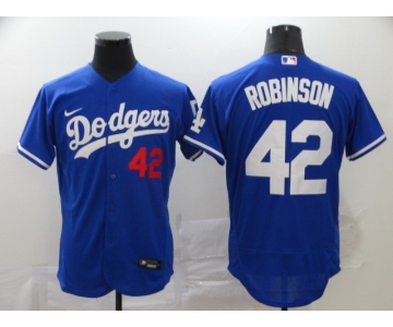 Men's Los Angeles Dodgers #42 Jackie Robinson Blue Stitched MLB Flex Base Nike Jersey
