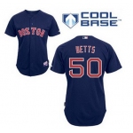 Boston Red Sox #50 Mookie Betts Navy Blue Jersey