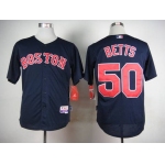 Men's Boston Red Sox #50 Mookie Betts Navy Blue Jersey