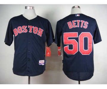 Men's Boston Red Sox #50 Mookie Betts Navy Blue Jersey