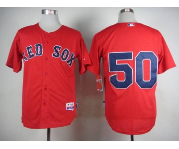Men's Boston Red Sox #50 Mookie Betts Red Jersey