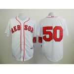 Men's Boston Red Sox #50 Mookie Betts White Jersey