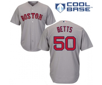 Women's Boston Red Sox #50 Mookie Betts Gray Road Stitched MLB Majestic Cool Base Jersey