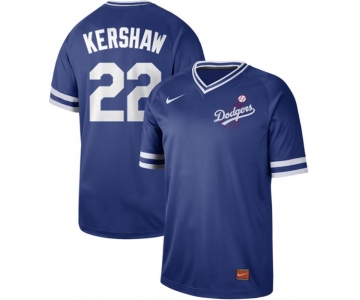 Dodgers #22 Clayton Kershaw Royal Authentic Cooperstown Collection Stitched Baseball Jersey