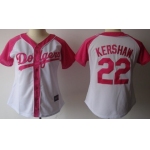 Los Angeles Dodgers #22 Clayton Kershaw 2012 Fashion Womens by Majestic Athletic Jersey